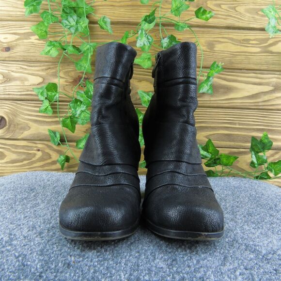 Vince Camuto Belta Women Ankle Boots Black Leather‎ Zip Size 8 Medium - Picture 3 of 9